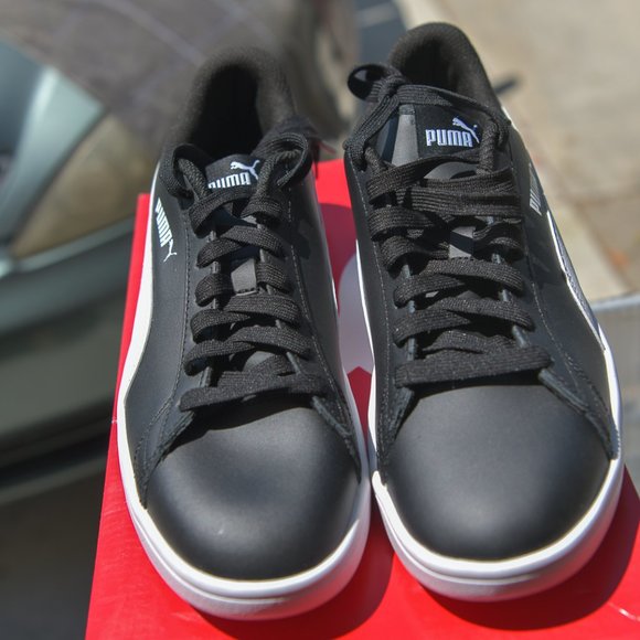 Puma Smash V2 Men's Leather Sneaker BLACK - Picture 2 of 7